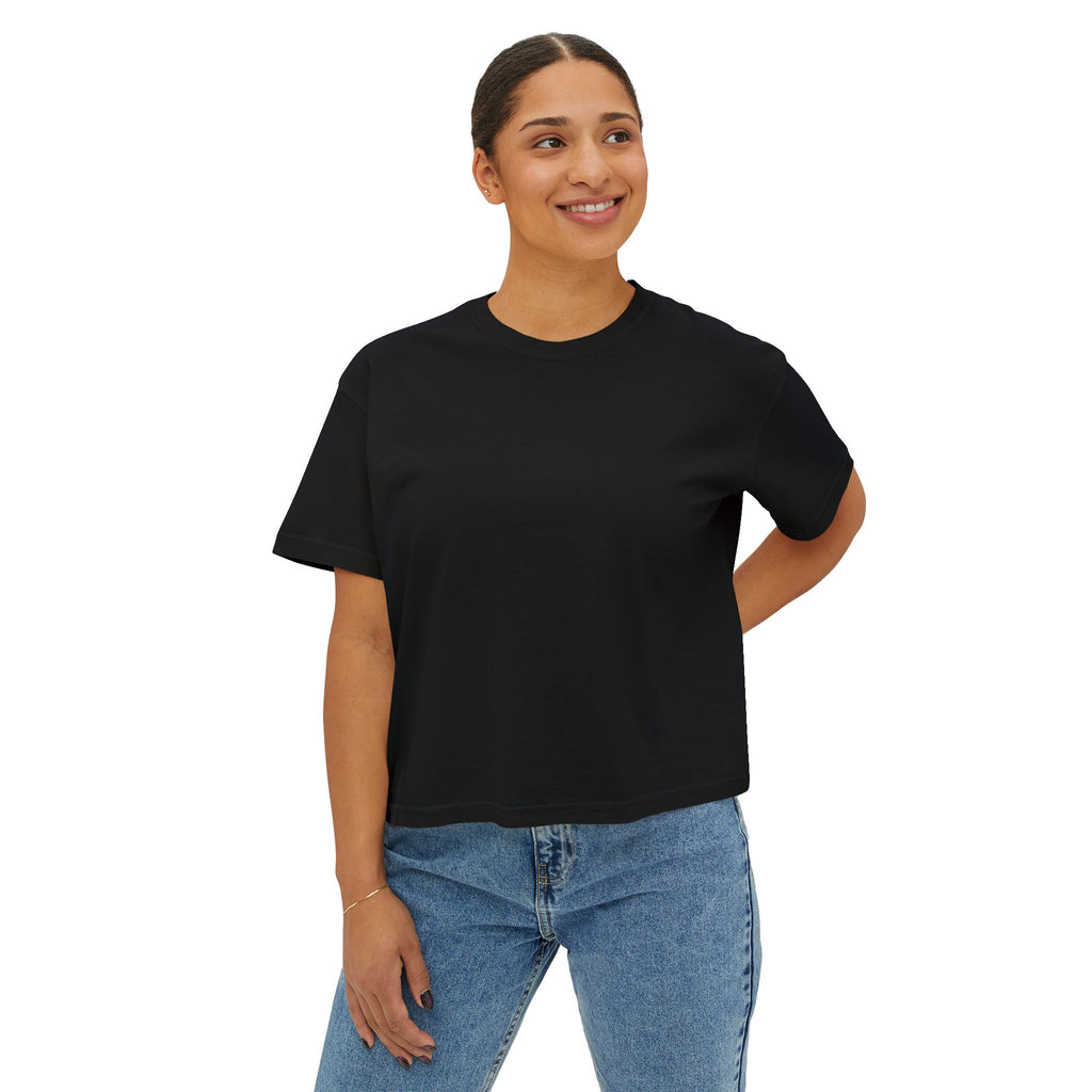 Boxy Tee — "Your Story Is Still Being Written" Minimalist Women's Crop T-Shirt