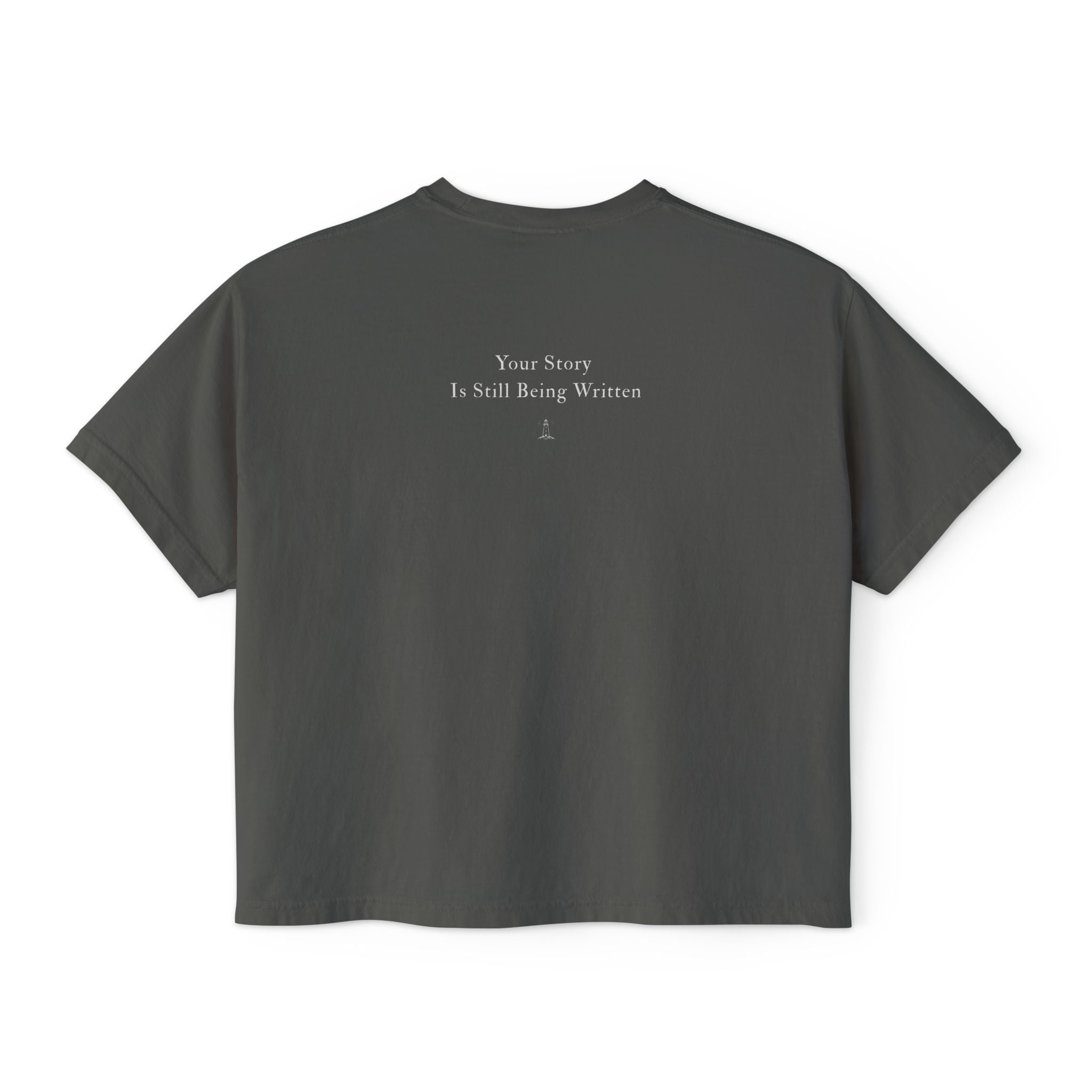 Boxy Tee — "Your Story Is Still Being Written" Minimalist Women's Crop T-Shirt