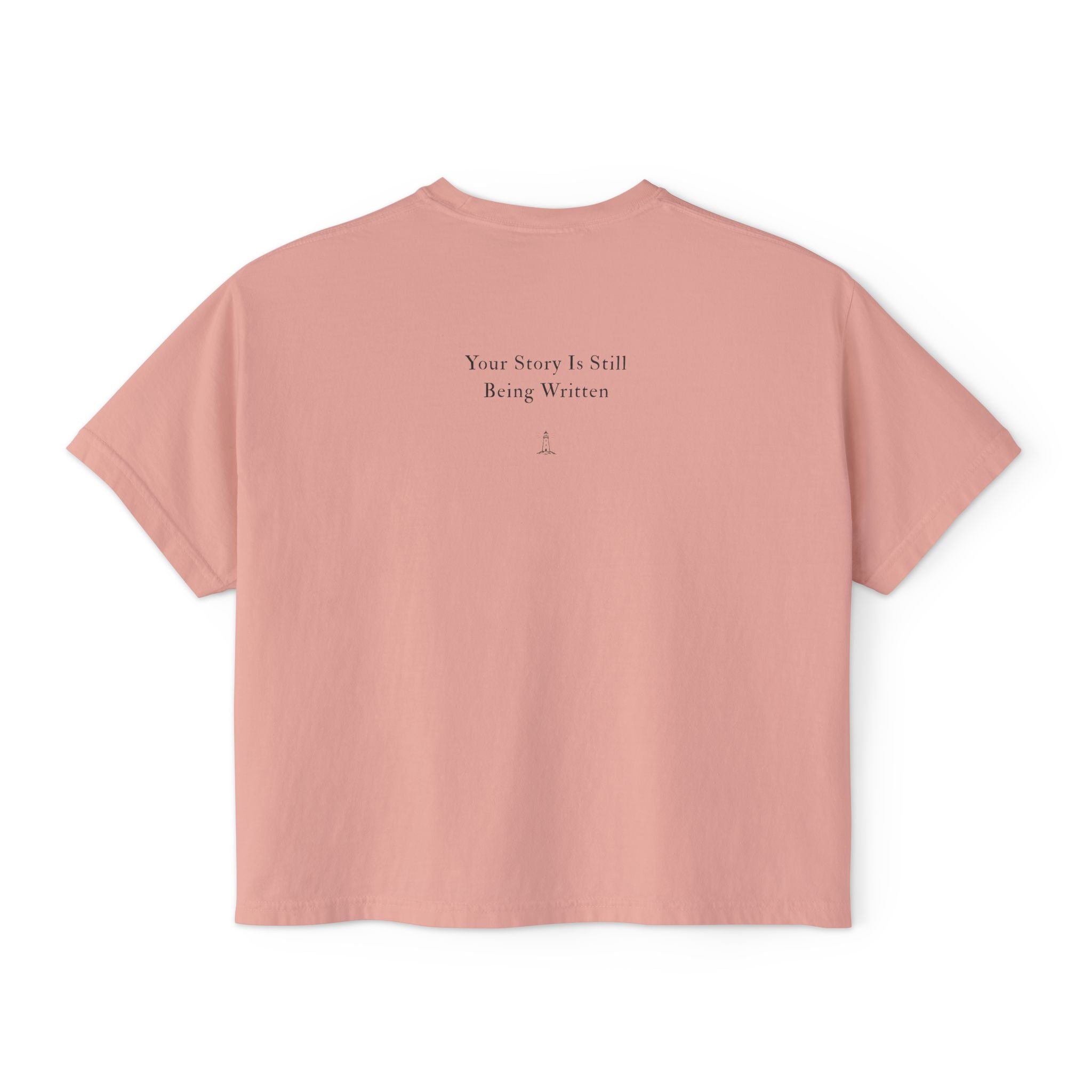 Boxy Tee — "Your Story Is Still Being Written" Minimalist Women's Crop T-Shirt