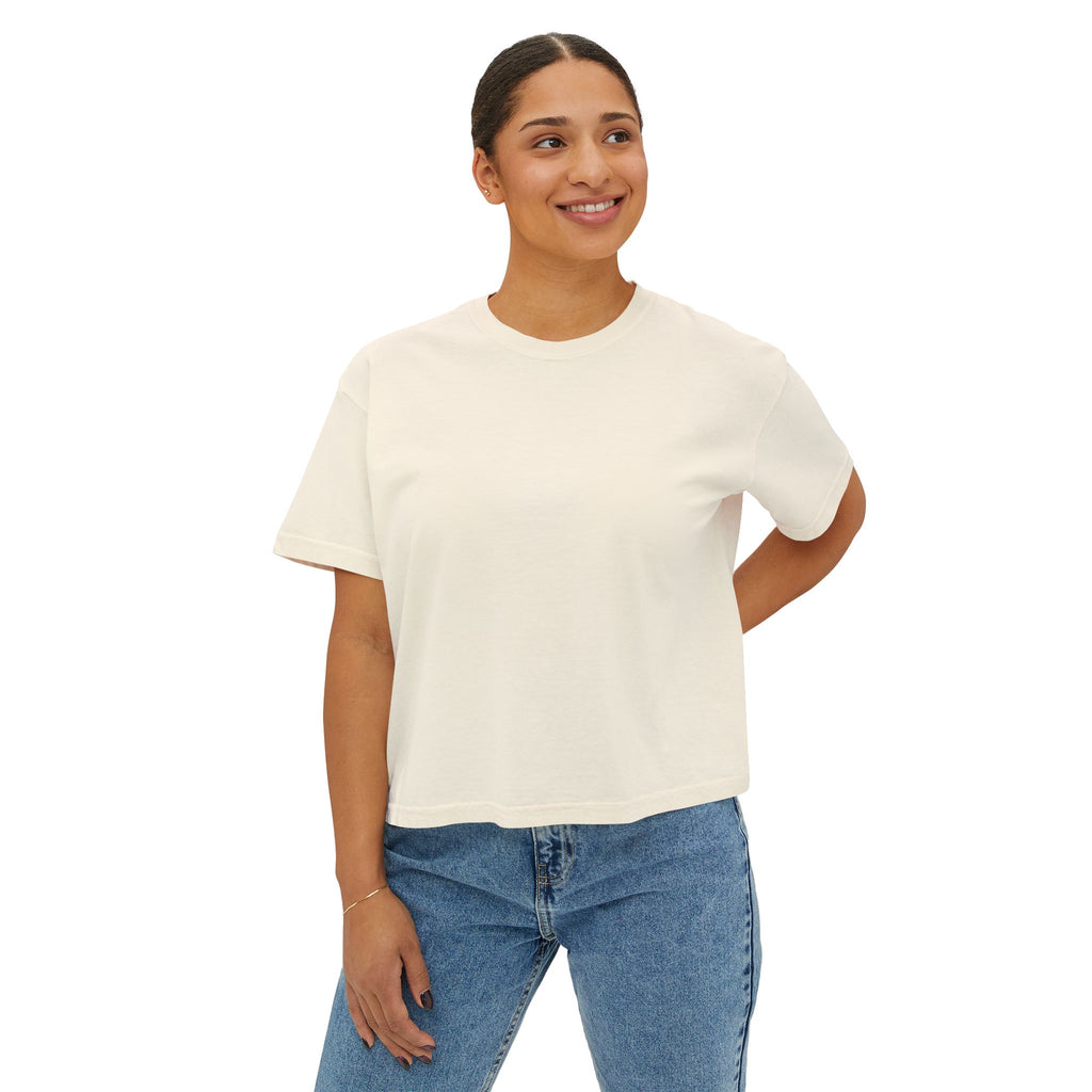 Boxy Tee — "Your Story Is Still Being Written" Minimalist Women's Crop T-Shirt